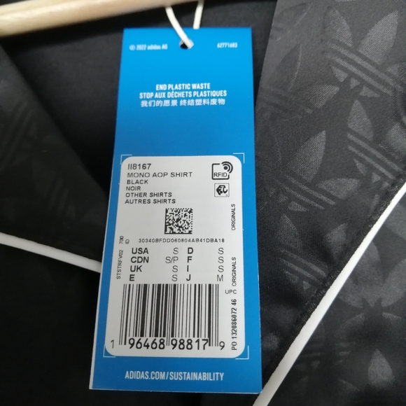 Adidas Graphics Monogram Shirt. Trefoil All Over Print. Black. New With Tags. - Picture 11 of 16